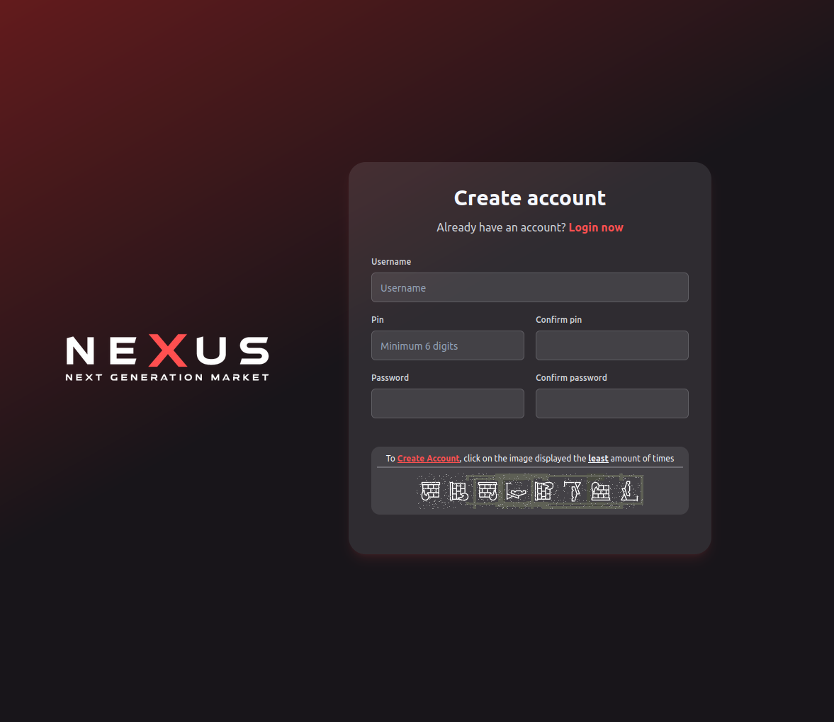 Anonymous Registration for NEXUS Market